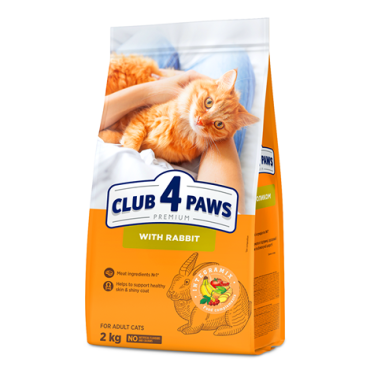 CLUB 4 PAWS Премиум "С Кроликом". Полнорационный сухой корм для взрослых кошек