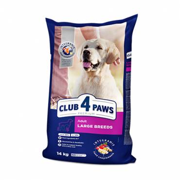 CLUB 4 PAWS Премиум для крупных пород. Полнорационный сухой корм для взрослых собак