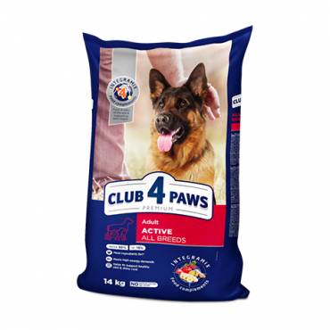 CLUB 4 PAWS Премиум "Актив". Полнорационный сухой корм для взрослых активных собак всех пород